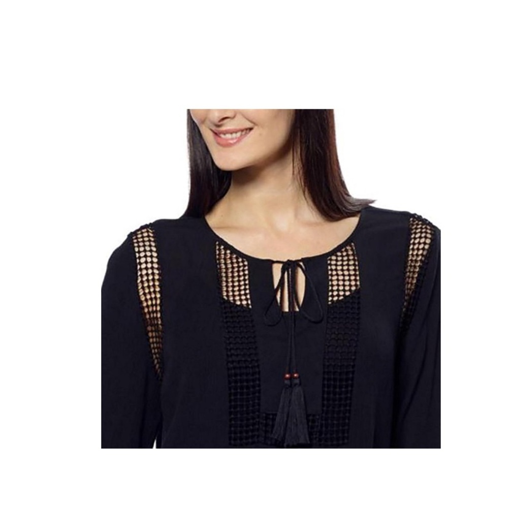 Joseph A. Women's Crinkle Tops with Crochet Detail Size Small